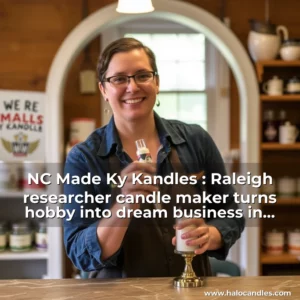 Artistic representation for NC Made Ky Kandles : Raleigh researcher candle maker turns hobby into dream business in North Carolina